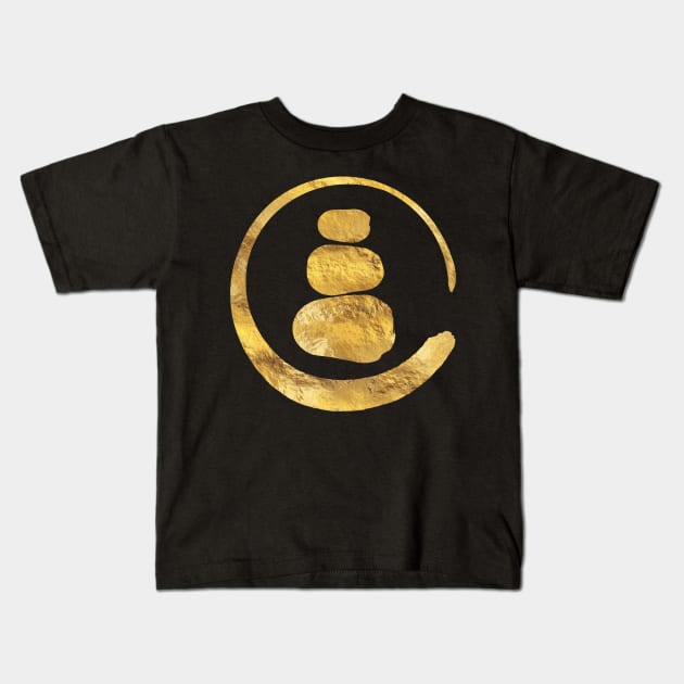 Zen Enso Circle and Zen stones Kids T-Shirt by Nartissima